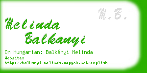 melinda balkanyi business card