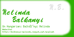 melinda balkanyi business card